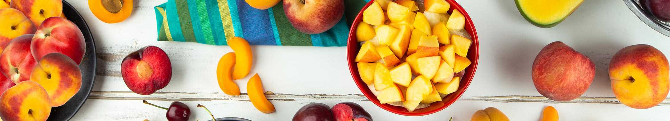 Peaches in bowls