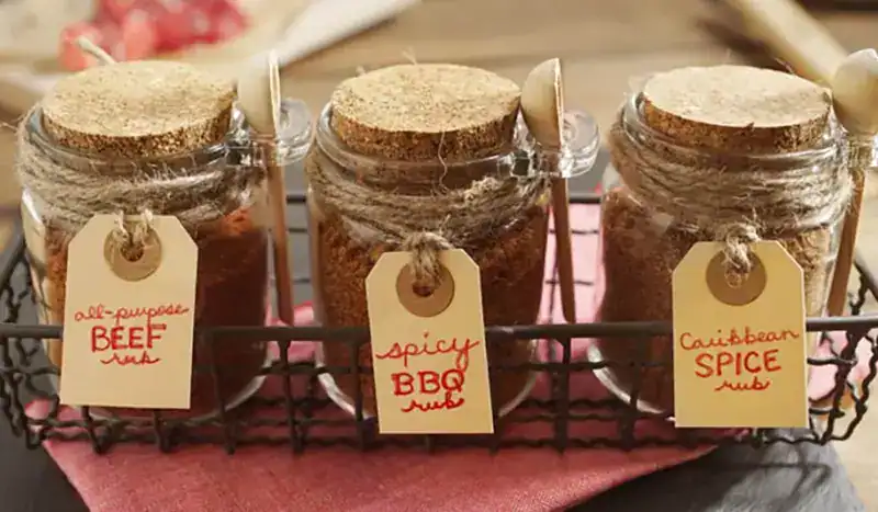 Spice rubs in jars