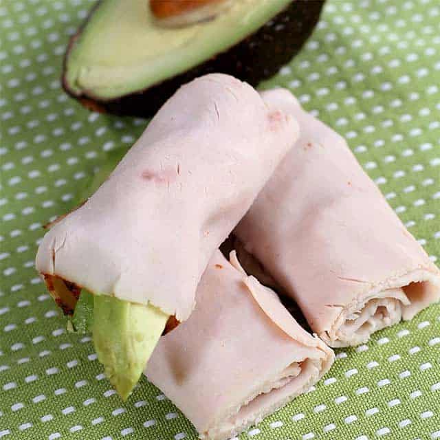 Turkey avocado roll up and turkey