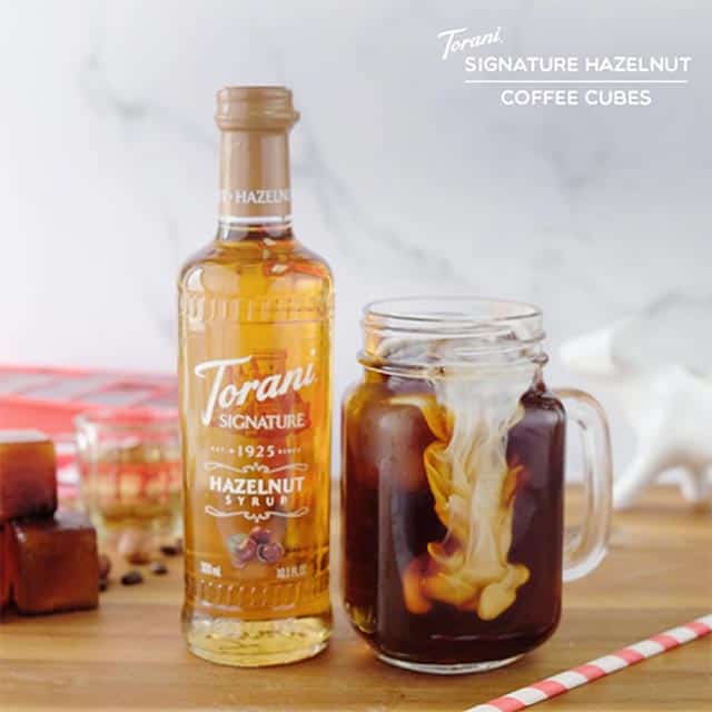 Torani Signature Hazelnut flavored Coffee Ice Cubes