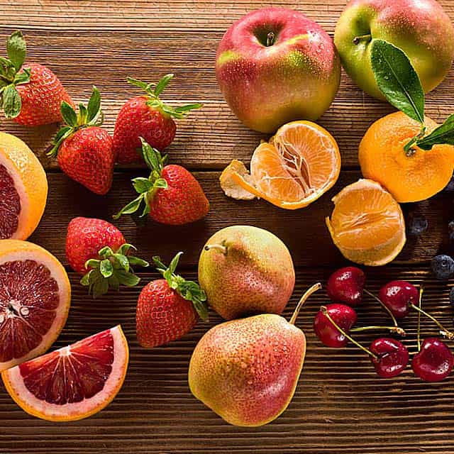 Grapefruit, strawberries, oranges and peaches