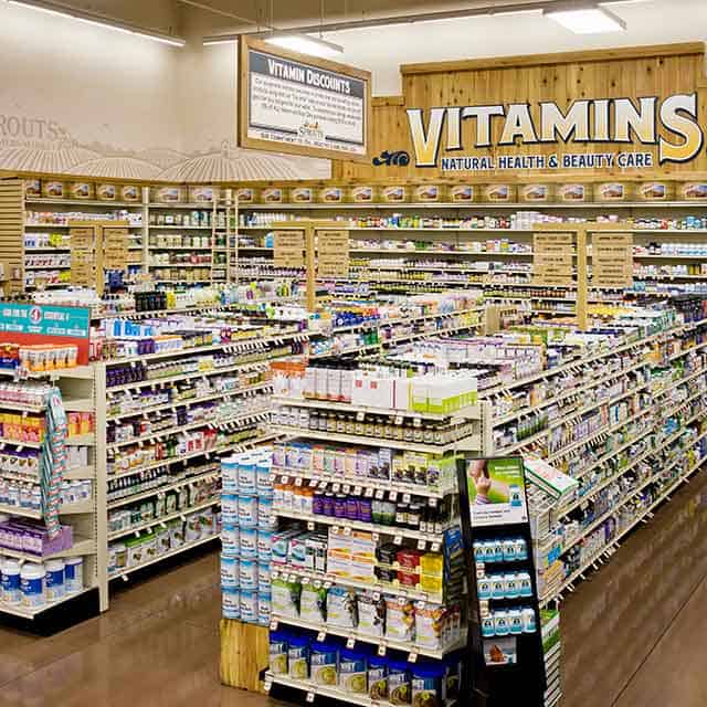 Vitamin section in the Sprouts store