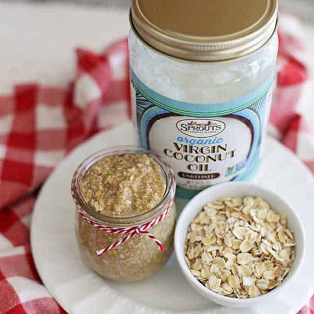 Virgin coconut oil and raw oatmeal