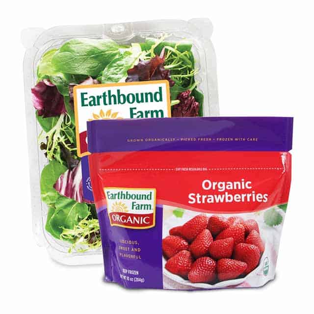 Earthbound Farm Salad and Strawberries