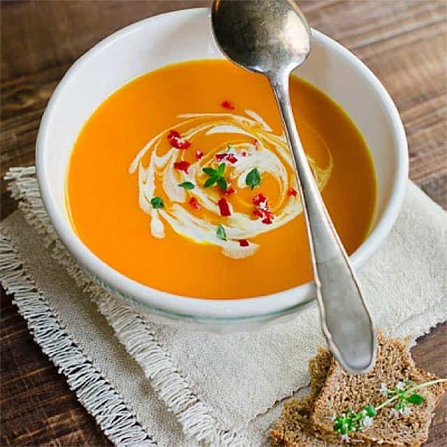 Bowl of pumpkin soup