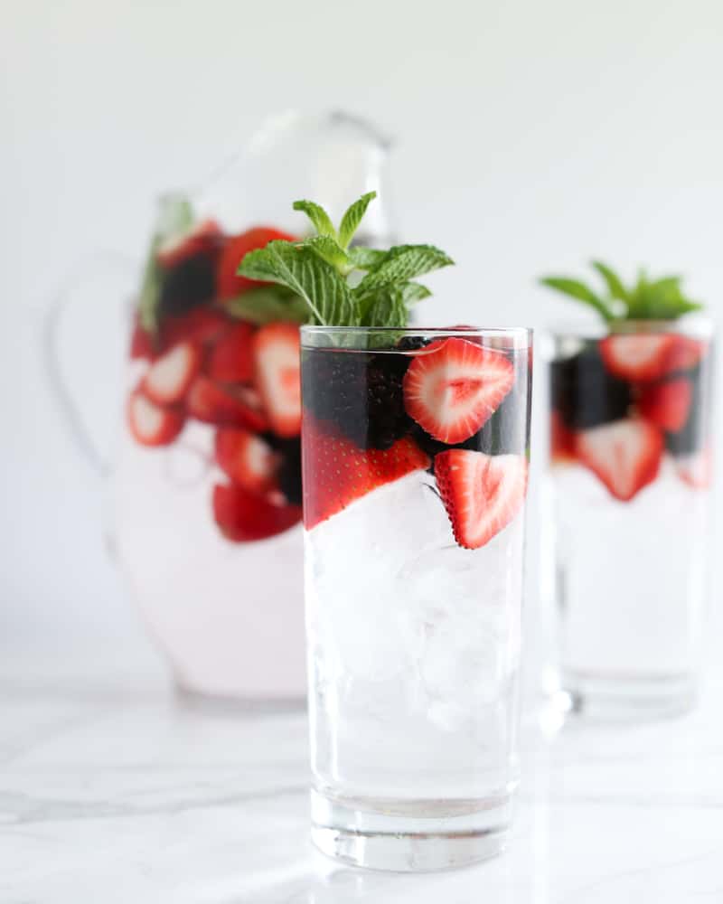sparkling water infused with berries and mint
