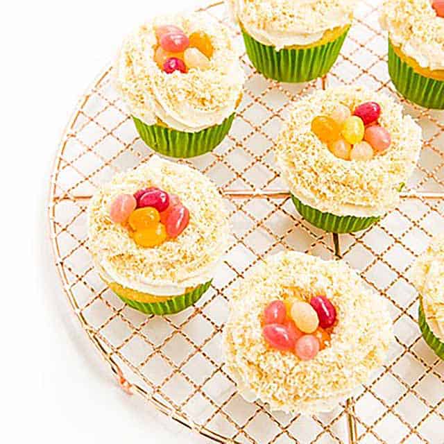 Toasted Coconut Easter Egg Nest Cupcakes