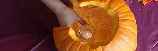 Cleaning out pumpkin