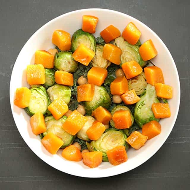 Brussels sprouts and sweet potato