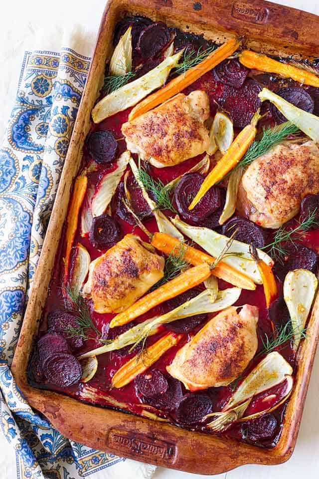 Roasted Chicken with Citrus Beets