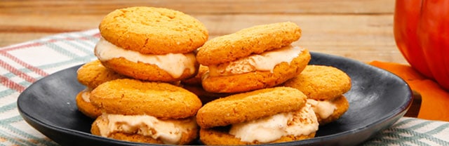 Pumpkin Snap Ice Cream Sandwiches