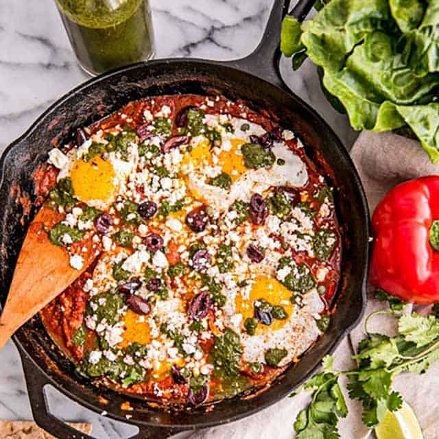 Shakshuka with Swiss Chard Pesto