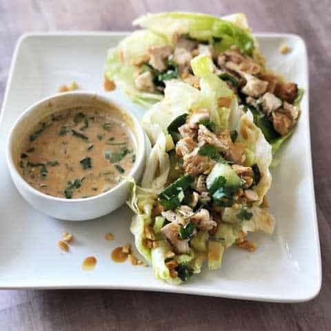 Peanut Ginger Lime Lettuce Wraps