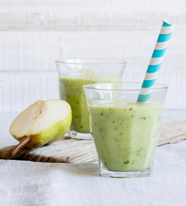 Two Pearlicious Perfection Smoothies and 1 half of a fresh pear Two Pearlicious Perfection Smoothies and 1 half of a fresh pear