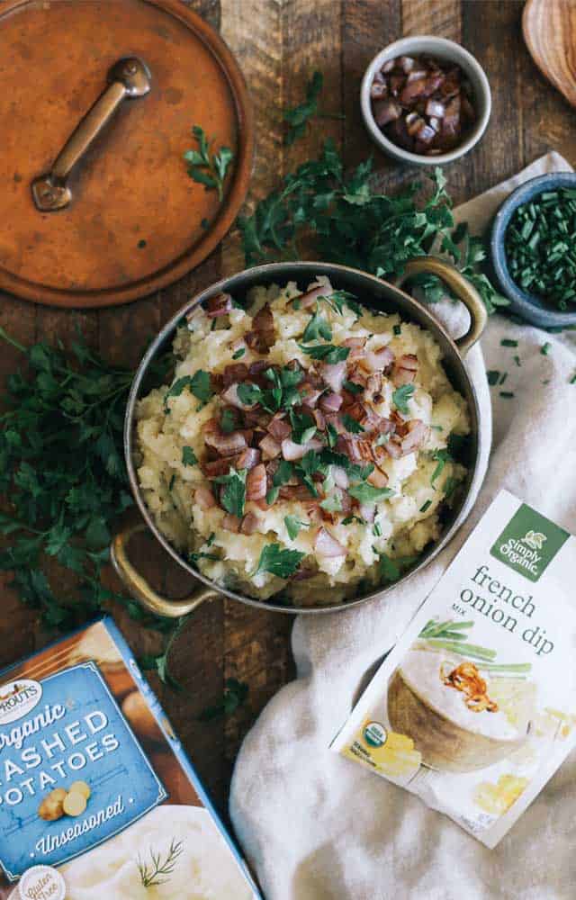 Bowl of French Onion Mashed Potatoes