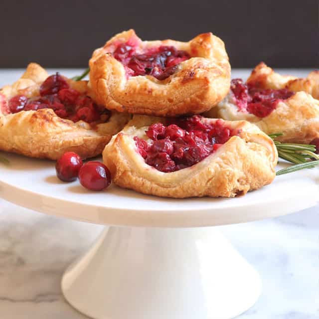 Cranberry brie pastry puff recipe