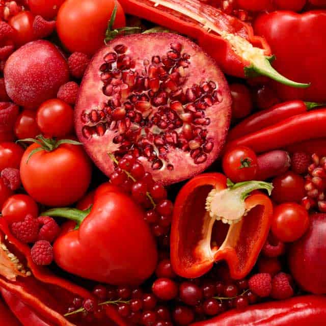 Eat the Rainbow with red fruits and vegetables