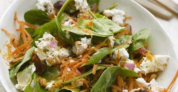 Spinach Salad with Dates and Goat Cheese