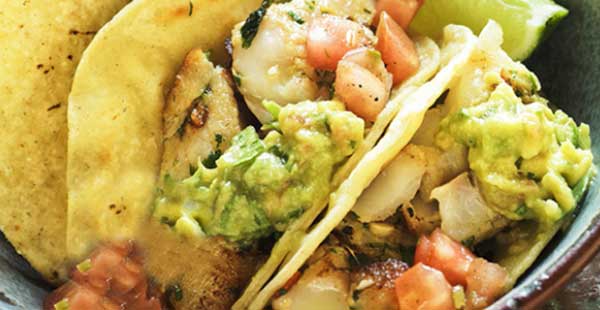 Fish Tacos with Tomatoes and Guacamole