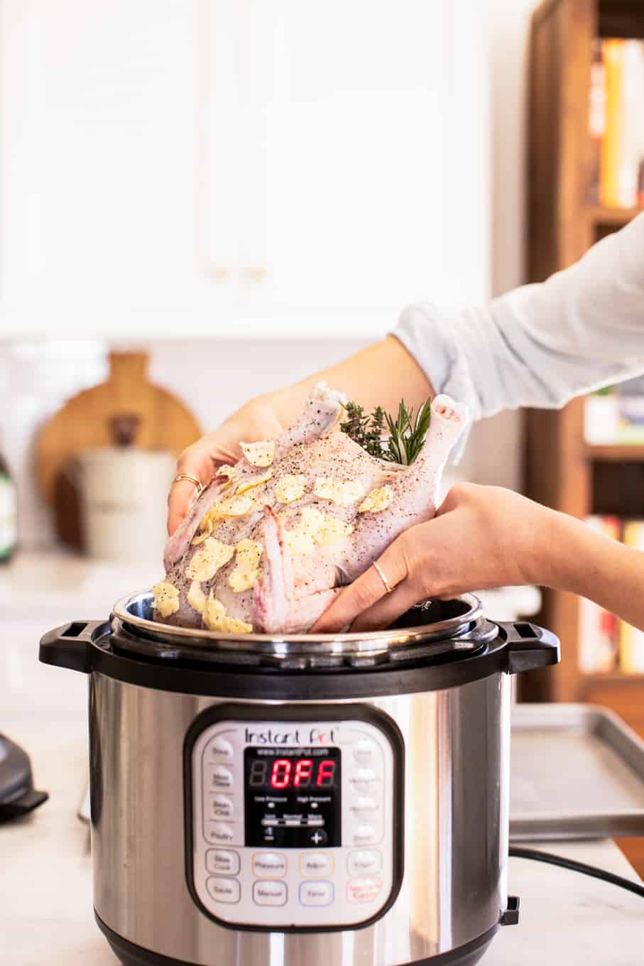 Putting Chicken into Instant Pot