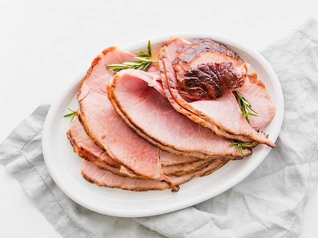 Ham on a plate