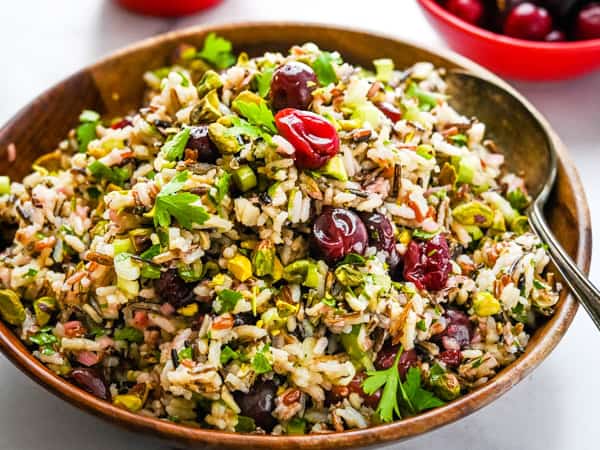 Wild rice with pickled cherries