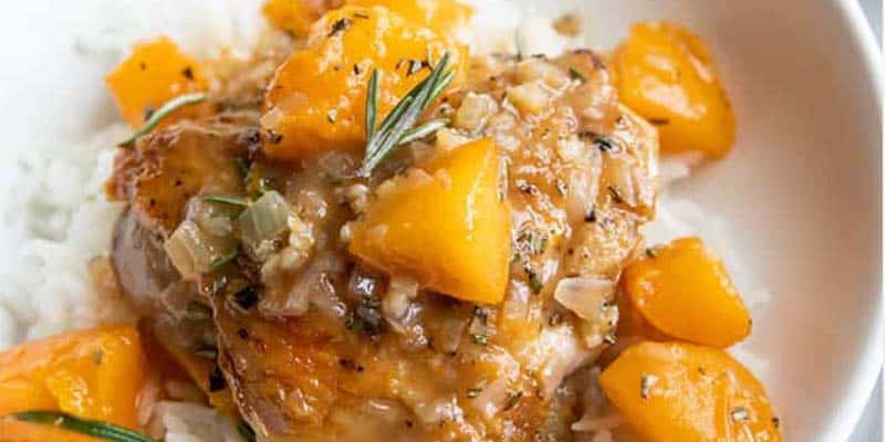 amazing apricot chicken on a plate