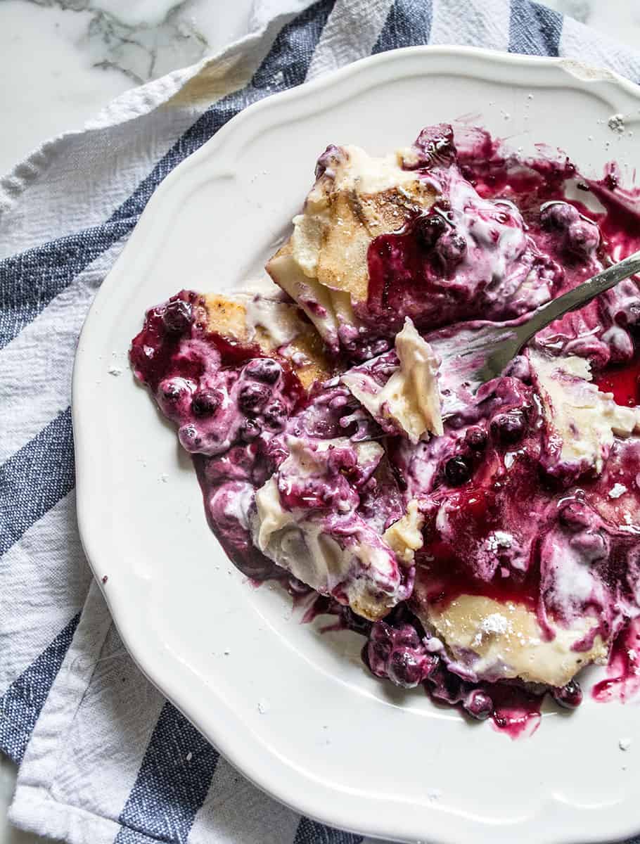 Blueberry Blintzes with Lemon Cream Filling