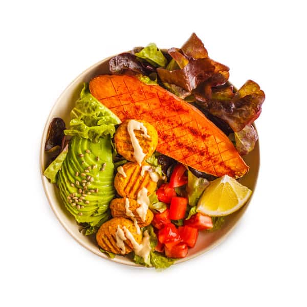 Bowl with sweet potato and avocado