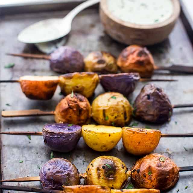 Grilled potatoes with ranch