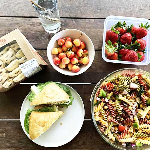 Plant-based meals on a table