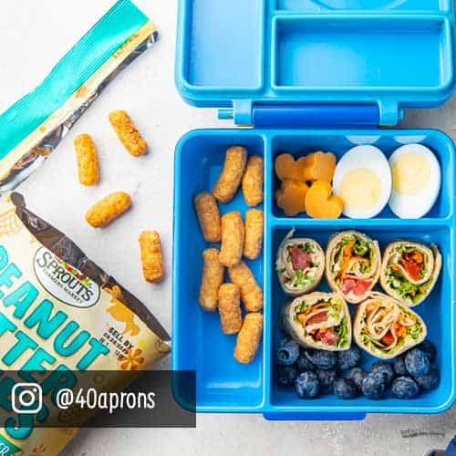 vegetarian lunch box with vegetables and blueberries