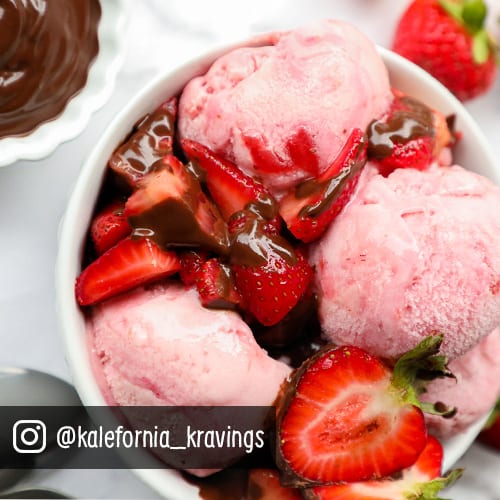 Gluten-free Brownie Ice Cream and Strawberries