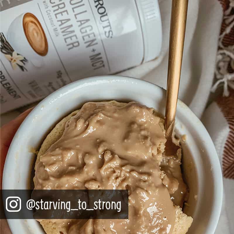 Sprouts MCT collagen creamer mug cake