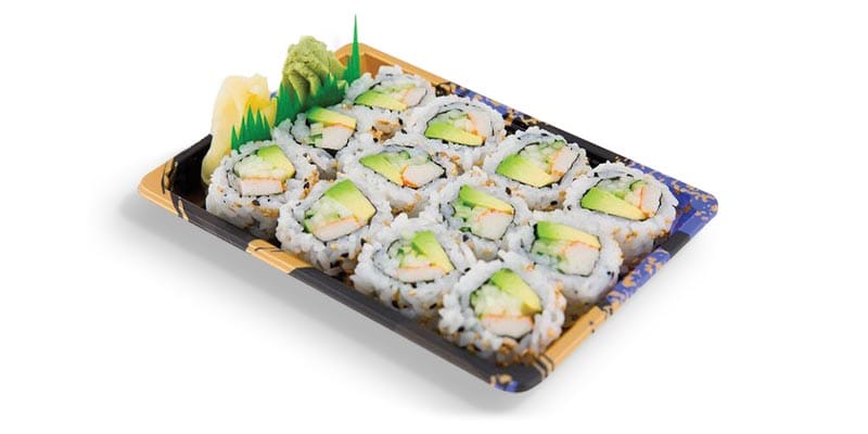 Sushi in a serving dish
