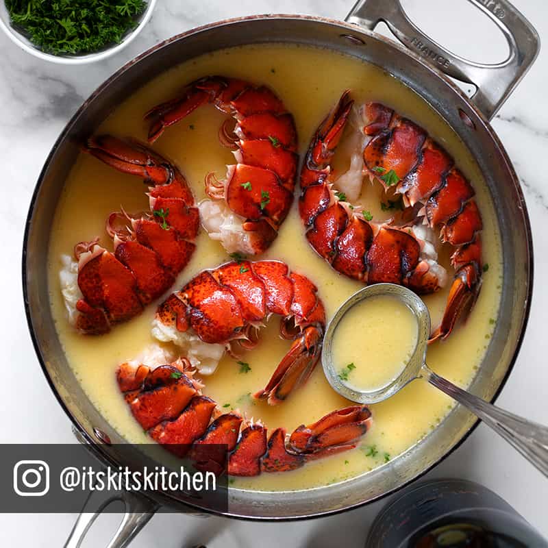 poached lobster tail