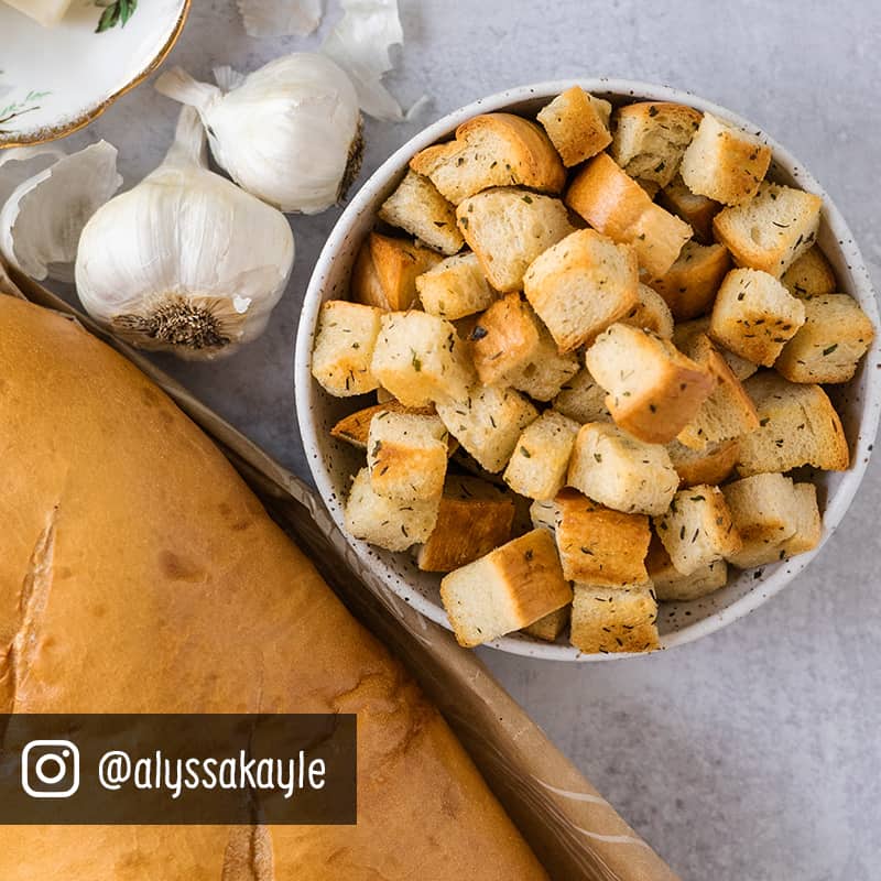 Herb Butter Garlic Croutons