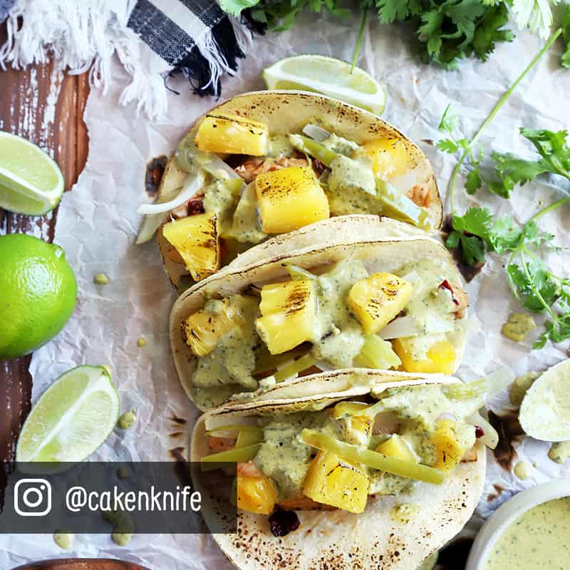 Pineapple chicken tacos