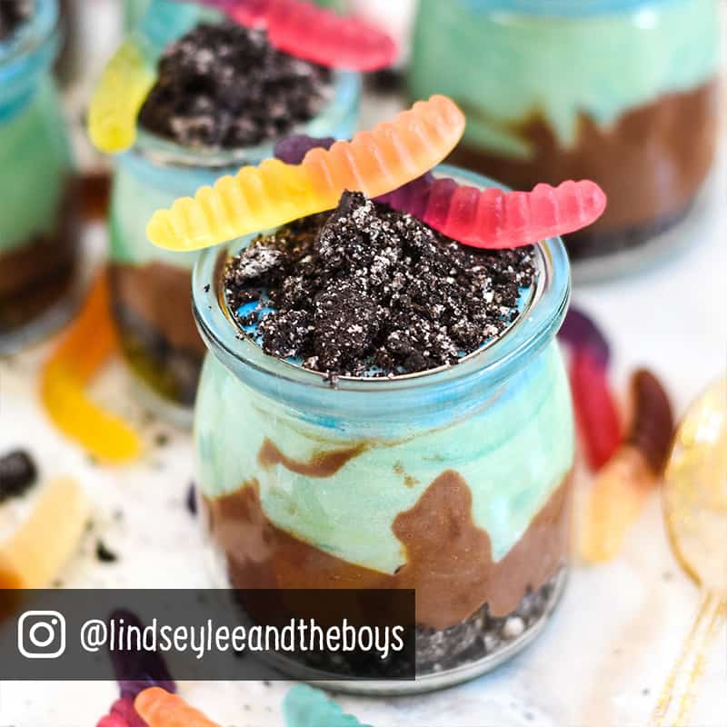 Plant-based Dirt Cake with Vegan Gummi Worms