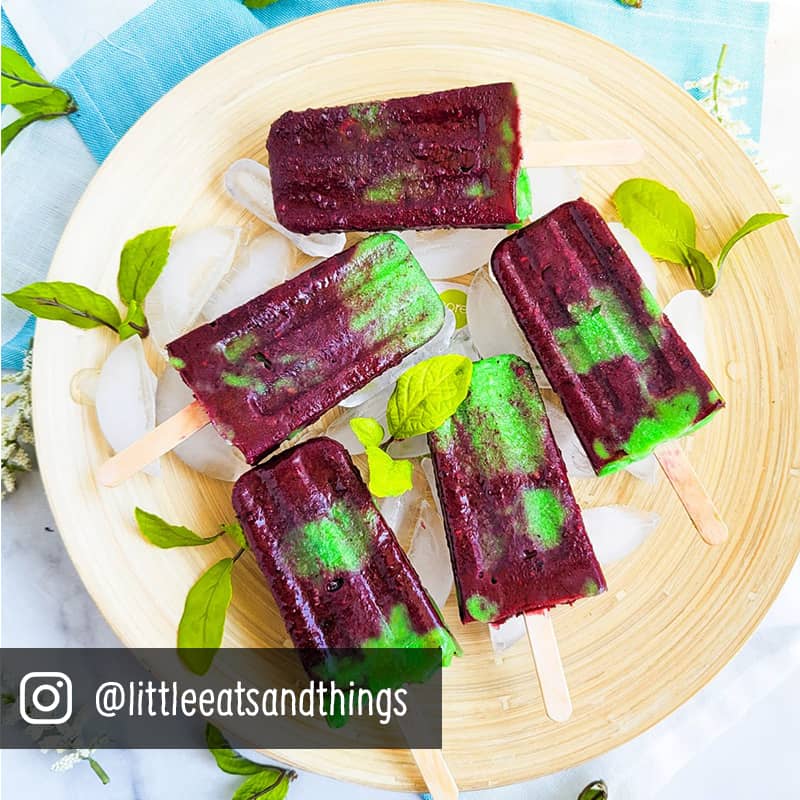 Blackberry banana popsicles