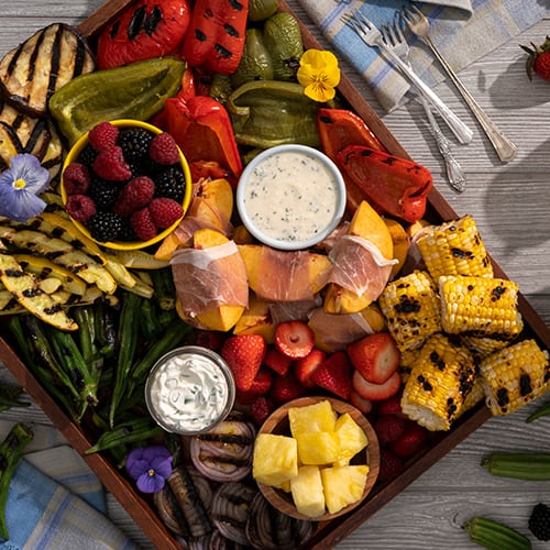 Grilled produce board