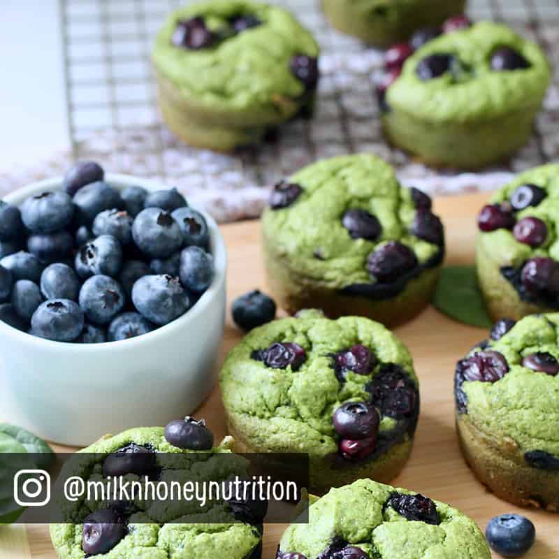 Blueberry spinach muffins