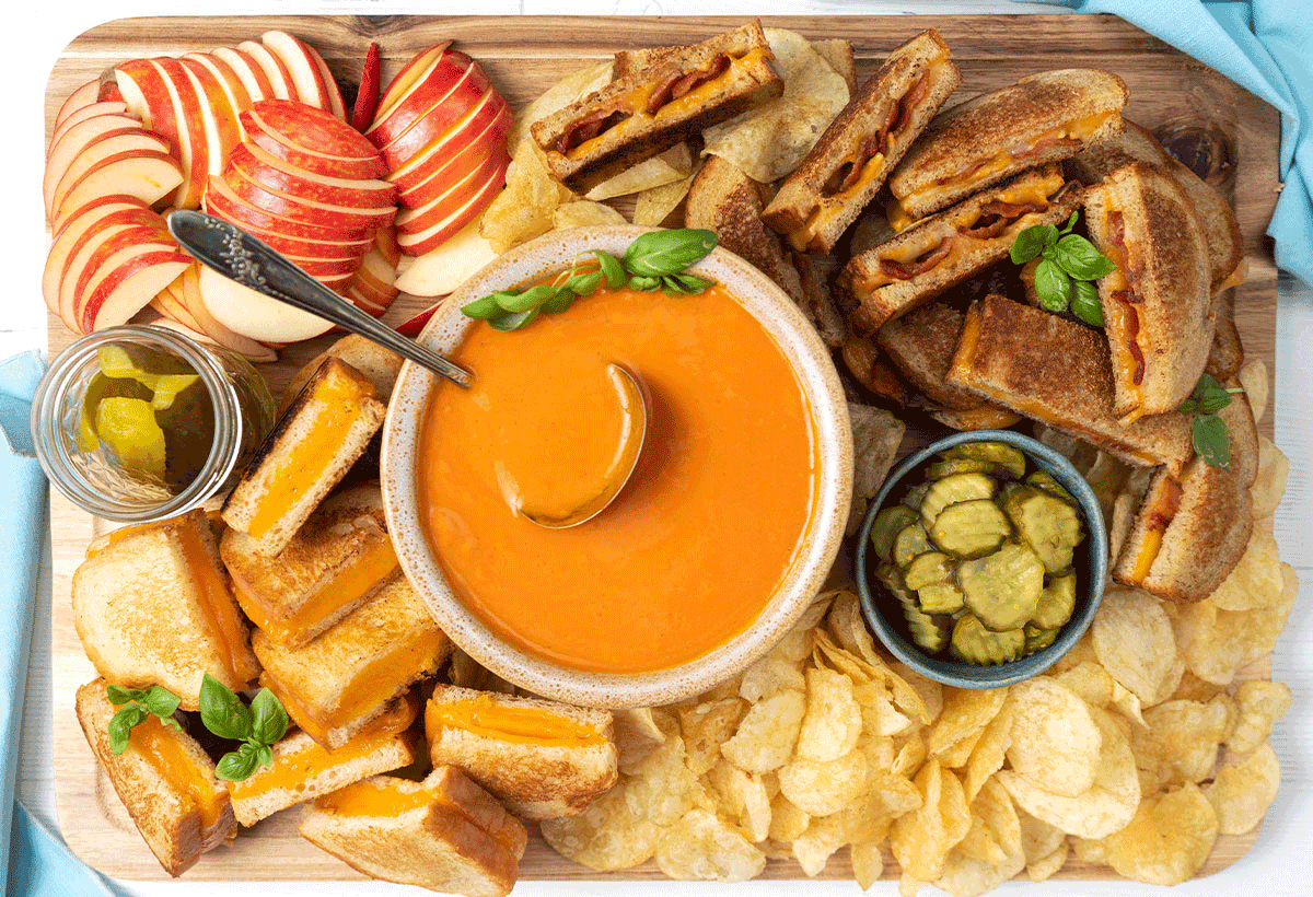Grilled cheese snack charcuterie board