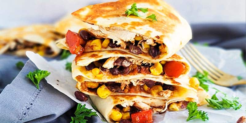 Easy Chicken Quesadillas on a plate