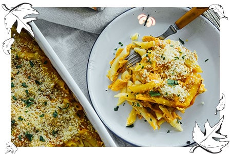 Pumpkin Mac & Cheese on a plate
