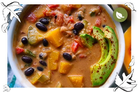 Squash soup in a bowl