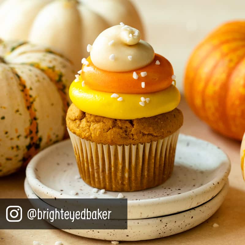 Candy corn cupcake