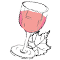Rose wine in a glass
