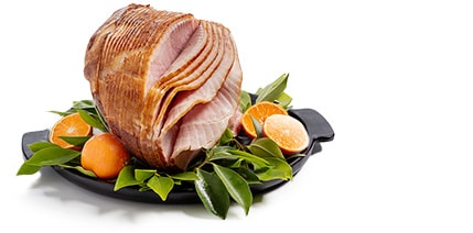 Spiral cut ham on a plate