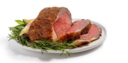 Beef roast on a serving platter